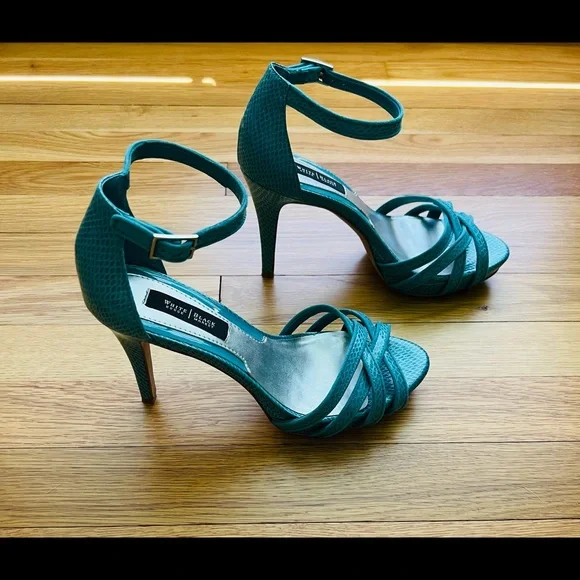 White House Black Market Heels, Size 7M, Turquoise - Picture 2 of 11